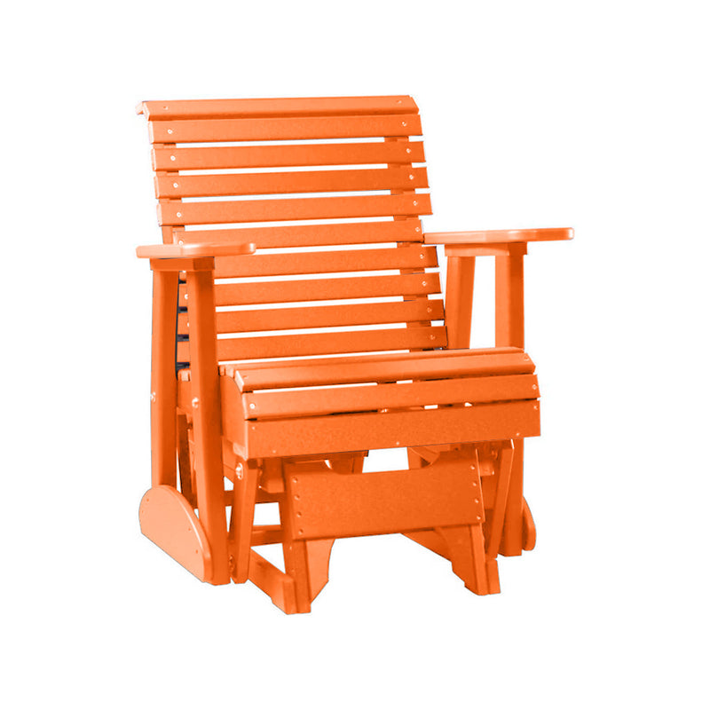 LuxCraft Tangerine 2 foot Rollback Recycled Plastic Glider Chair