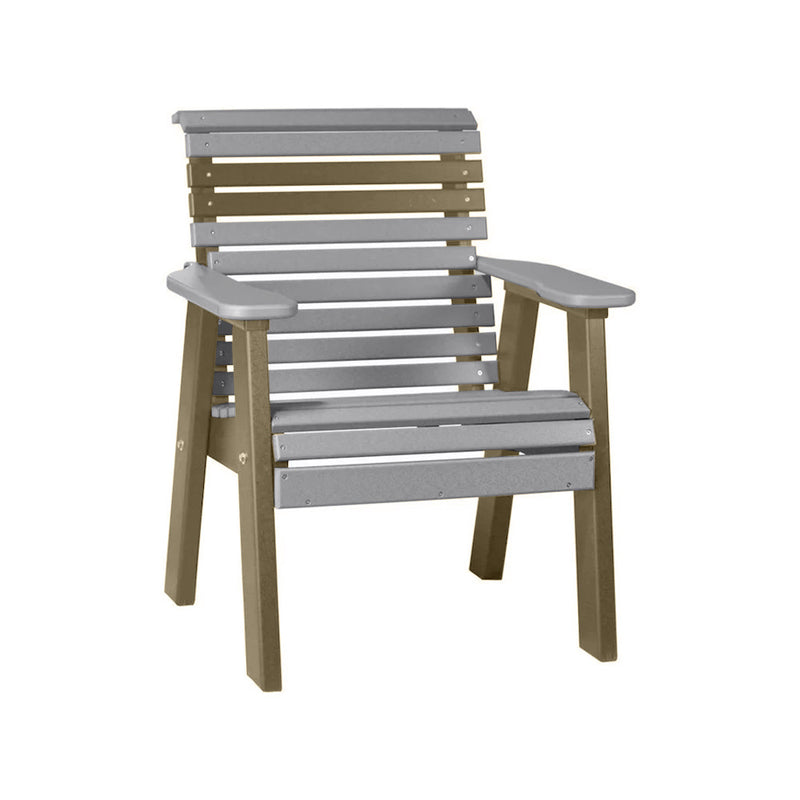 LuxCraft Gray 2' Rollback Recycled Plastic Chair