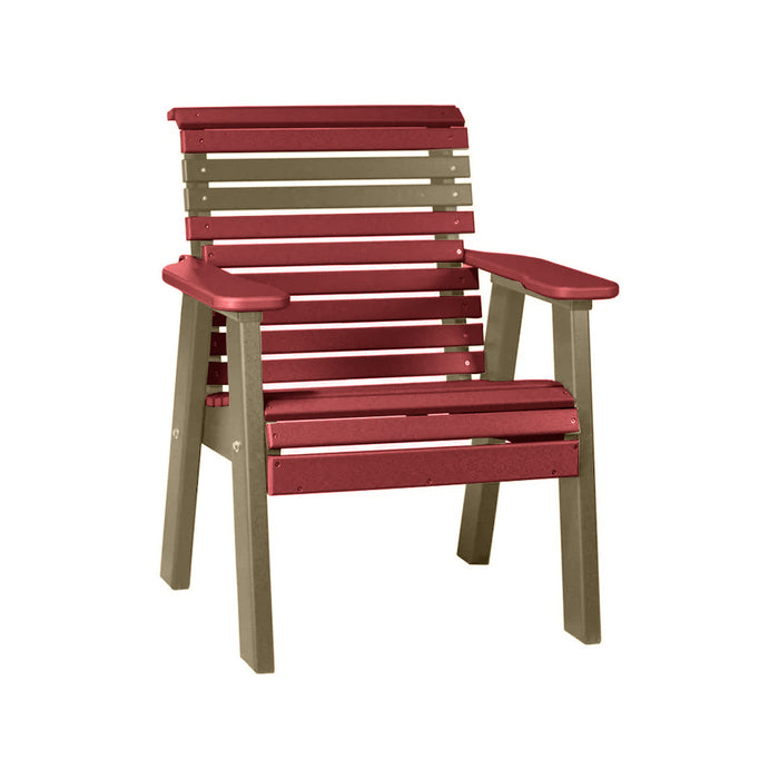 LuxCraft Cherry wood 2' Rollback Recycled Plastic Chair With Cup Holder