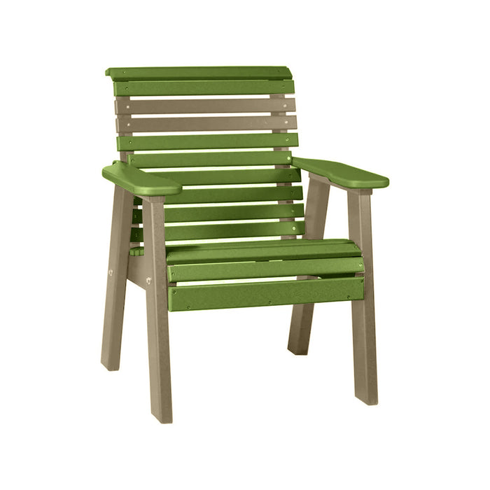 LuxCraft Lime Green 2' Rollback Recycled Plastic Chair With Cup Holder