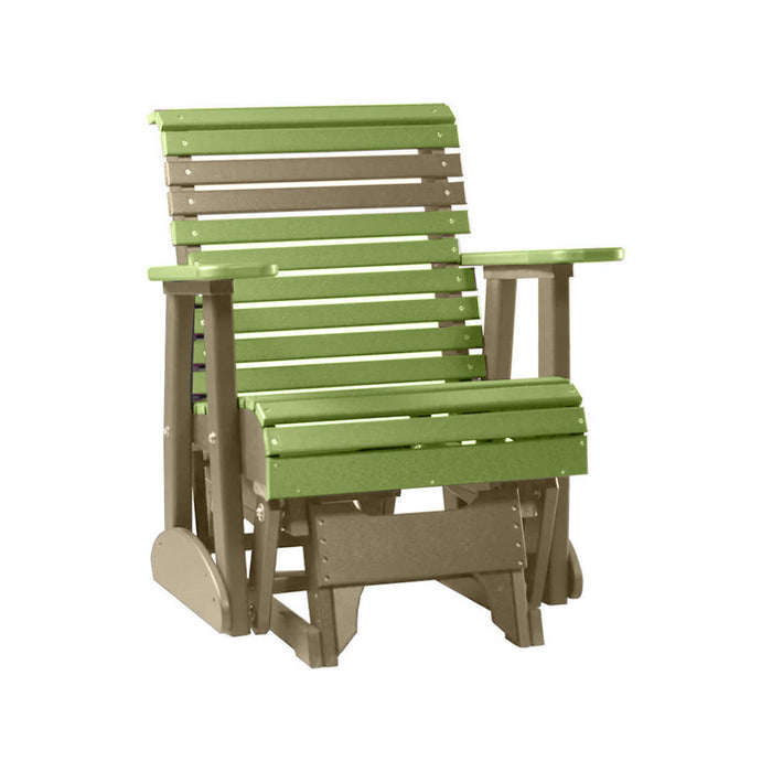 LuxCraft Lime Green 2 foot Rollback Recycled Plastic Glider Chair