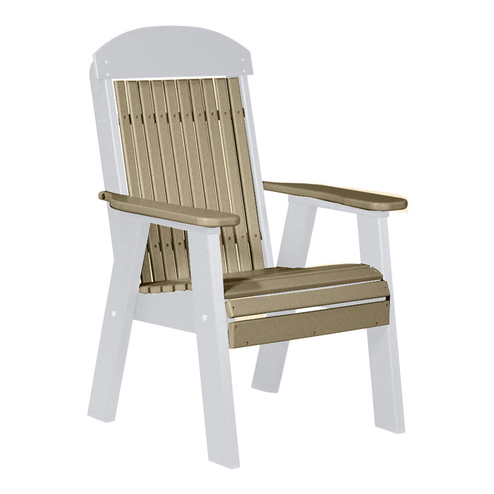 LuxCraft Weatherwood 2' Classic Highback Recycled Plastic Chair With Cup Holder