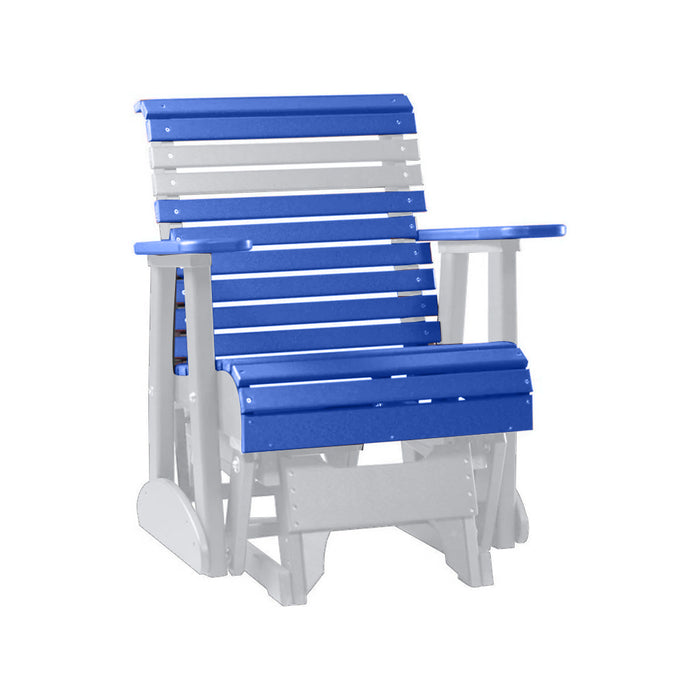 LuxCraft Blue 2 foot Rollback Recycled Plastic Glider Chair