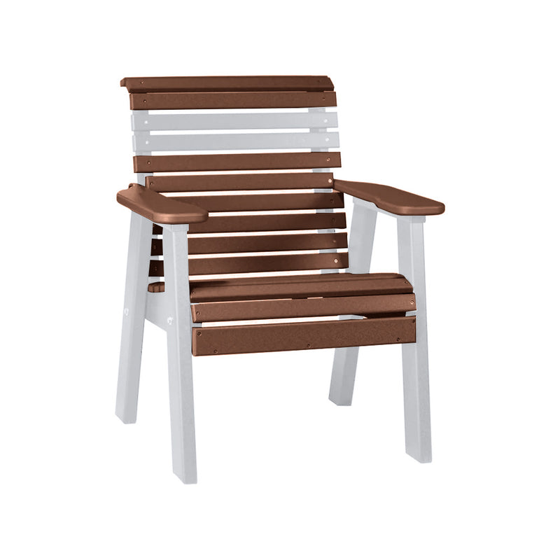 LuxCraft Chestnut Brown 2' Rollback Recycled Plastic Chair