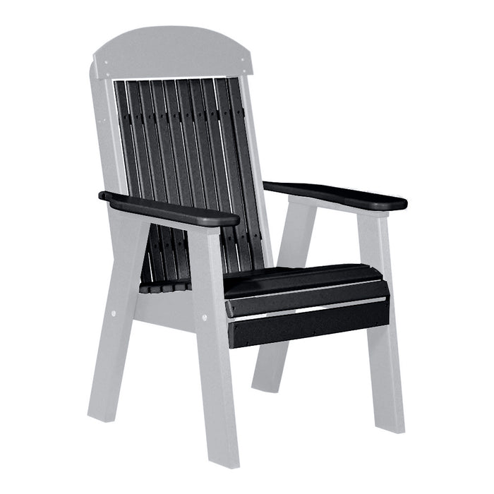 LuxCraft Black 2' Classic Highback Recycled Plastic Chair