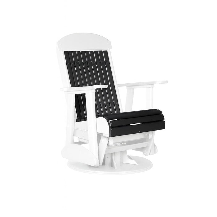 LuxCraft Black 2 foot Classic Highback Recycled Plastic Swivel Glider Chair