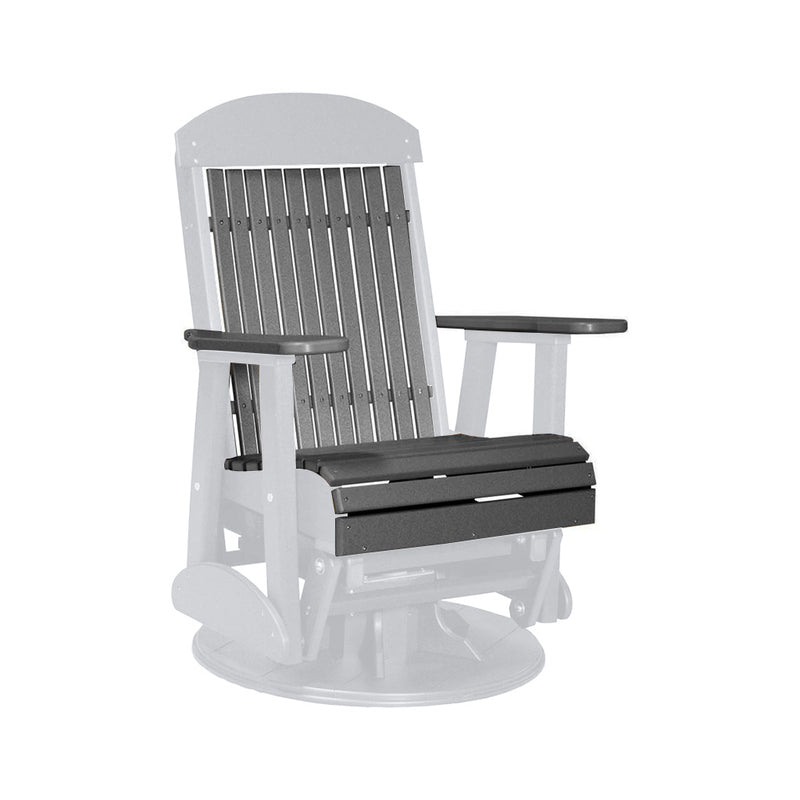 LuxCraft Slate 2 foot Classic Highback Recycled Plastic Swivel Glider Chair