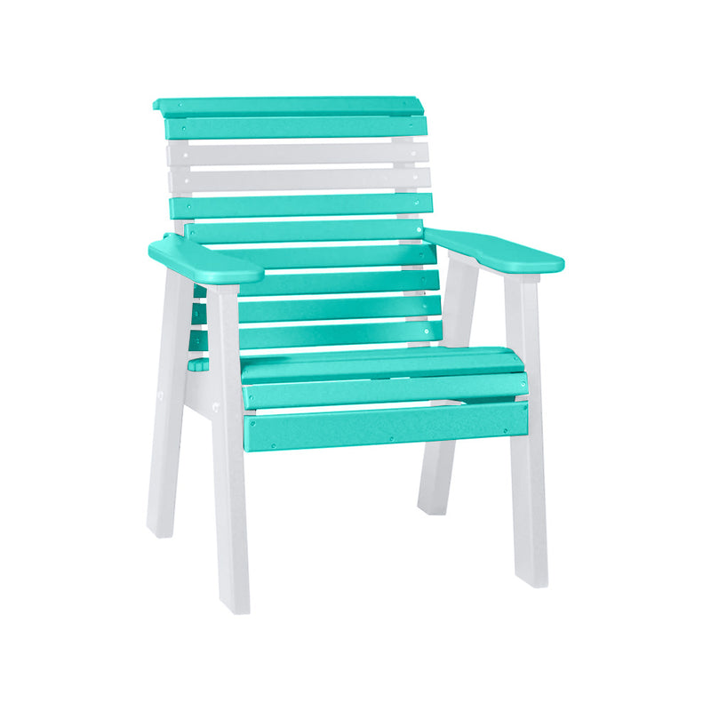 LuxCraft Aruba Blue 2' Rollback Recycled Plastic Chair With Cup Holder