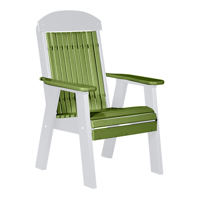 LuxCraft Lime Green 2' Classic Highback Recycled Plastic Chair With Cup Holder