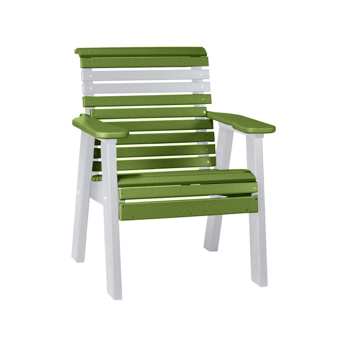 LuxCraft Lime Green 2' Rollback Recycled Plastic Chair With Cup Holder