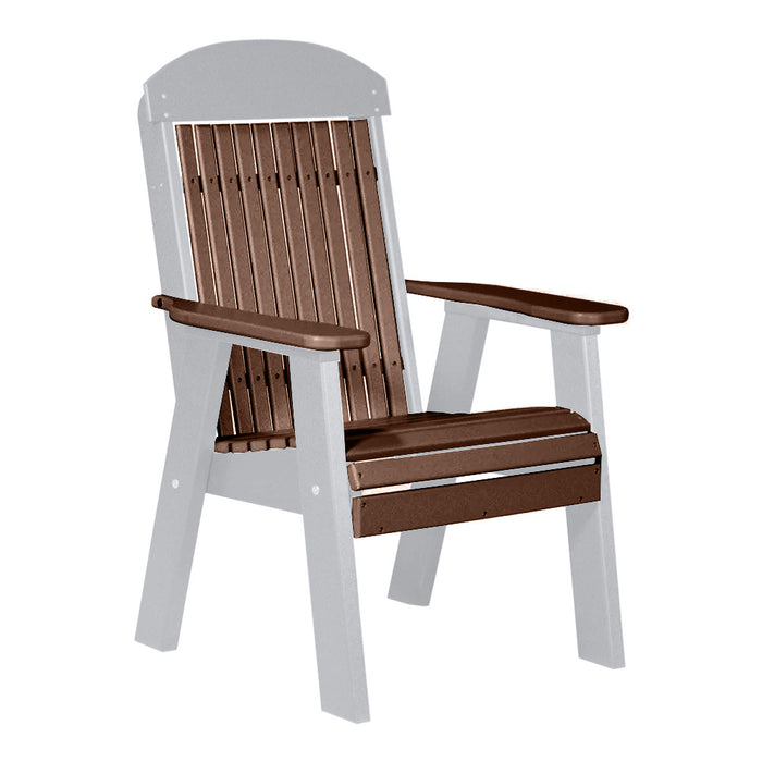 LuxCraft Chestnut Brown 2' Classic Highback Recycled Plastic Chair With Cup Holder