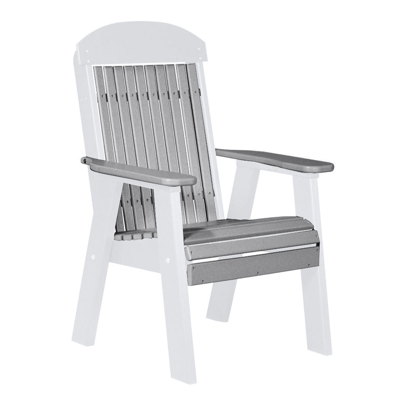 LuxCraft Dove Gray 2' Classic Highback Recycled Plastic Chair