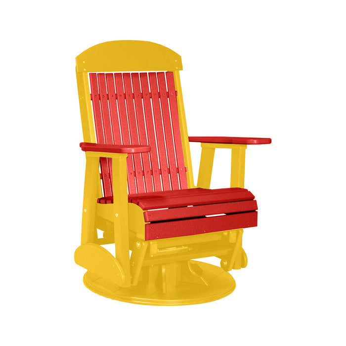 LuxCraft Red 2 foot Classic Highback Recycled Plastic Swivel Glider Chair