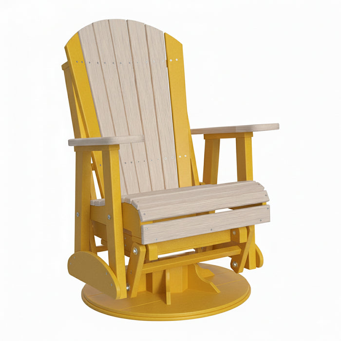 LuxCraft Birch 2 foot Classic Highback Recycled Plastic Swivel Glider Chair With Cup Holder