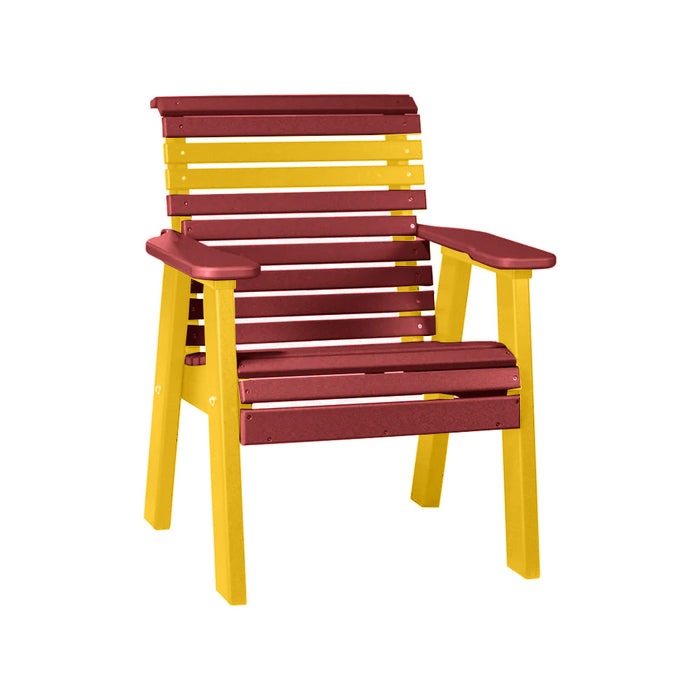 LuxCraft Cherry wood 2' Rollback Recycled Plastic Chair With Cup Holder