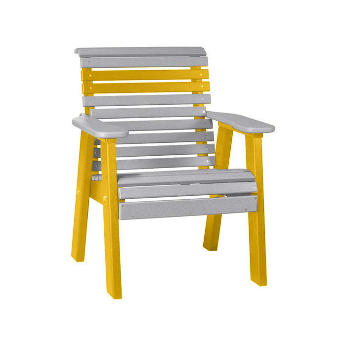 LuxCraft Dove Gray 2' Rollback Recycled Plastic Chair With Cup Holder