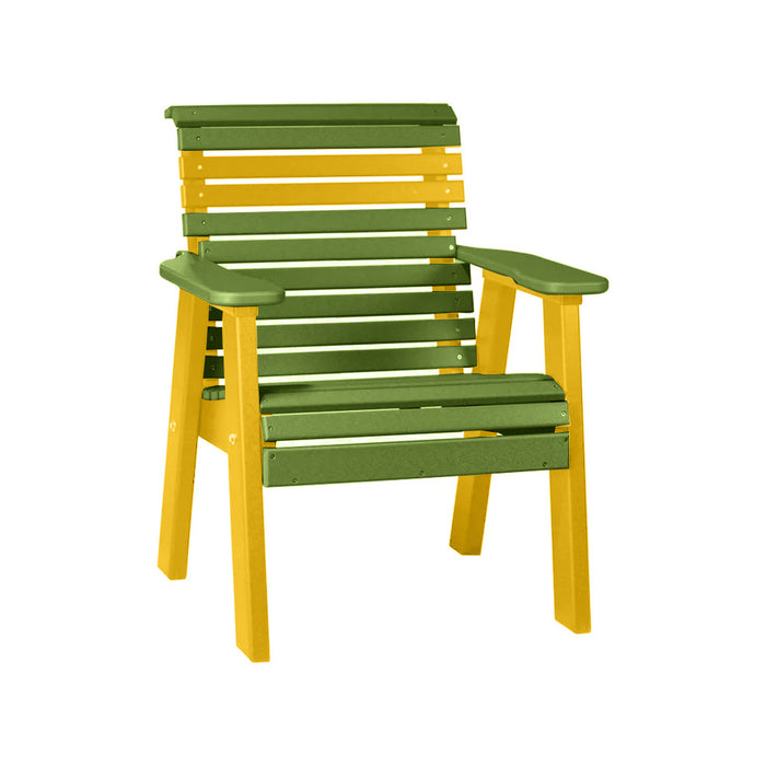 LuxCraft Lime Green 2' Rollback Recycled Plastic Chair With Cup Holder