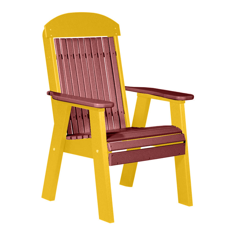 LuxCraft Cherrywood 2' Classic Highback Recycled Plastic Chair With Cup Holder
