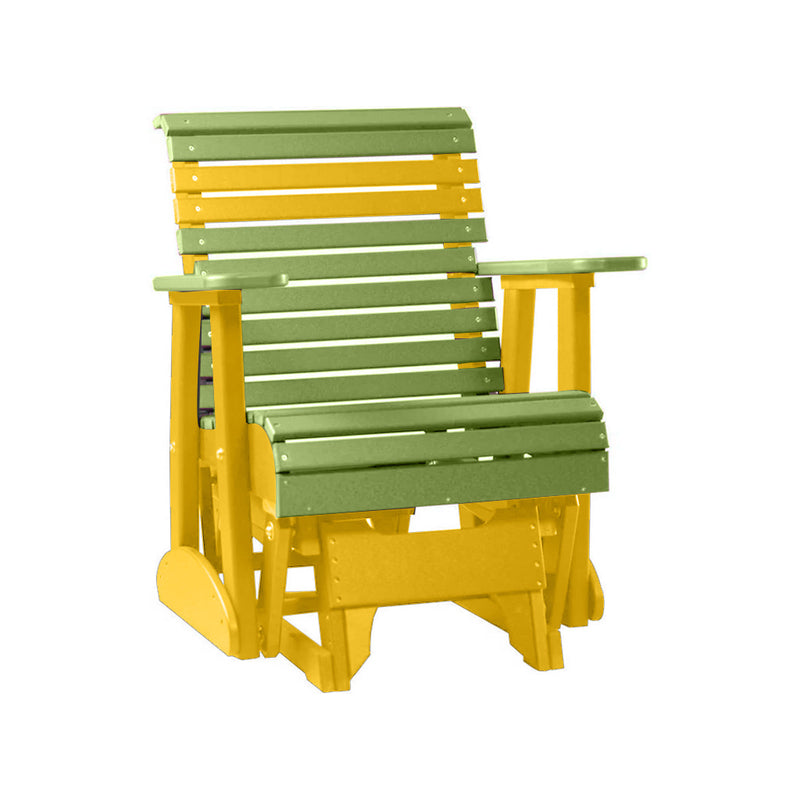 LuxCraft Lime Green 2 foot Rollback Recycled Plastic Glider Chair
