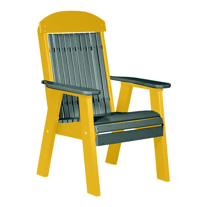 LuxCraft Green 2' Classic Highback Recycled Plastic Chair With Cup Holder
