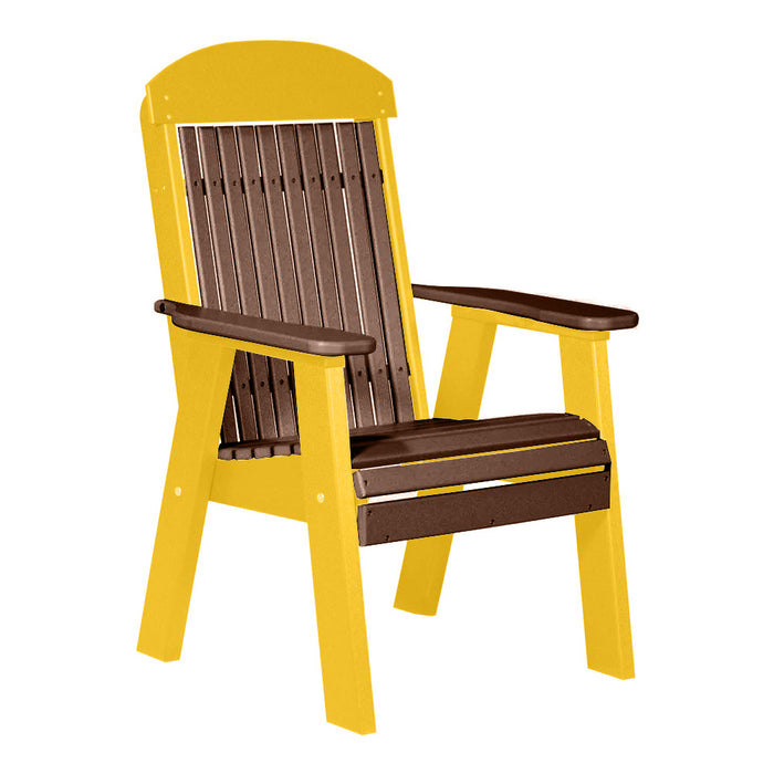 LuxCraft Chestnut Brown 2' Classic Highback Recycled Plastic Chair With Cup Holder