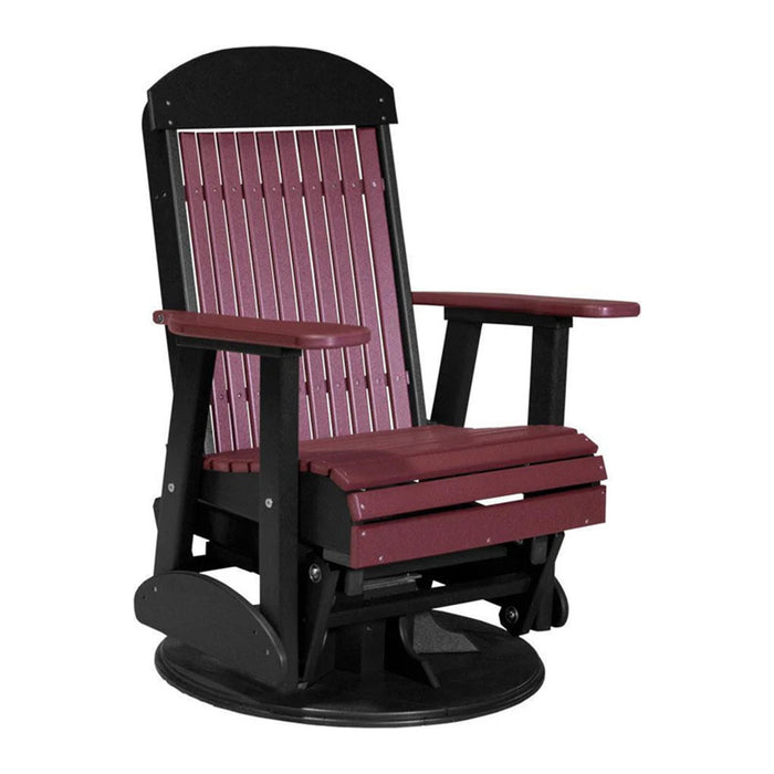 LuxCraft Cherrywood 2 foot Classic Highback Recycled Plastic Swivel Glider Chair