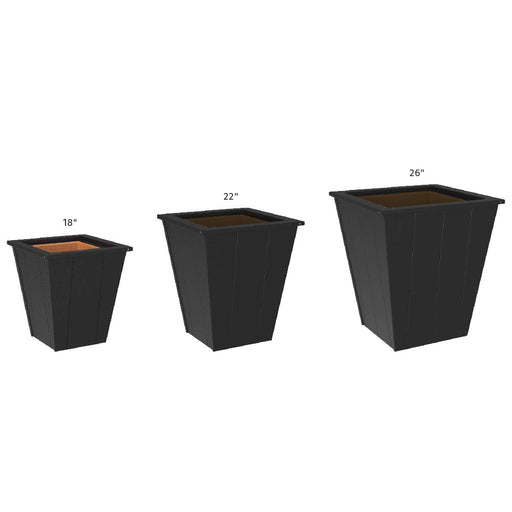 LuxCraft Elite Planter size comparison 18 22 26 inch