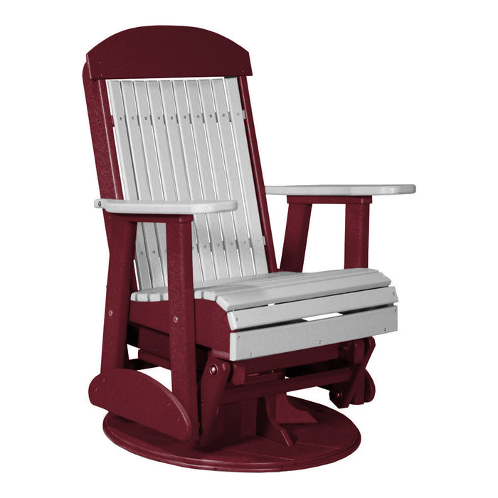 LuxCraft Gray 2 foot Classic Highback Recycled Plastic Swivel Glider Chair