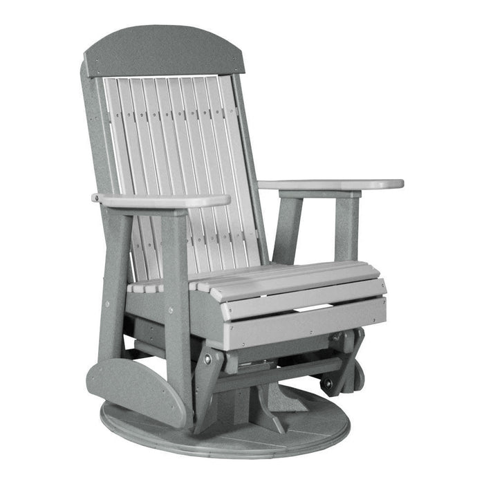 LuxCraft Gary 2 foot Classic Highback Recycled Plastic Swivel Glider Chair
