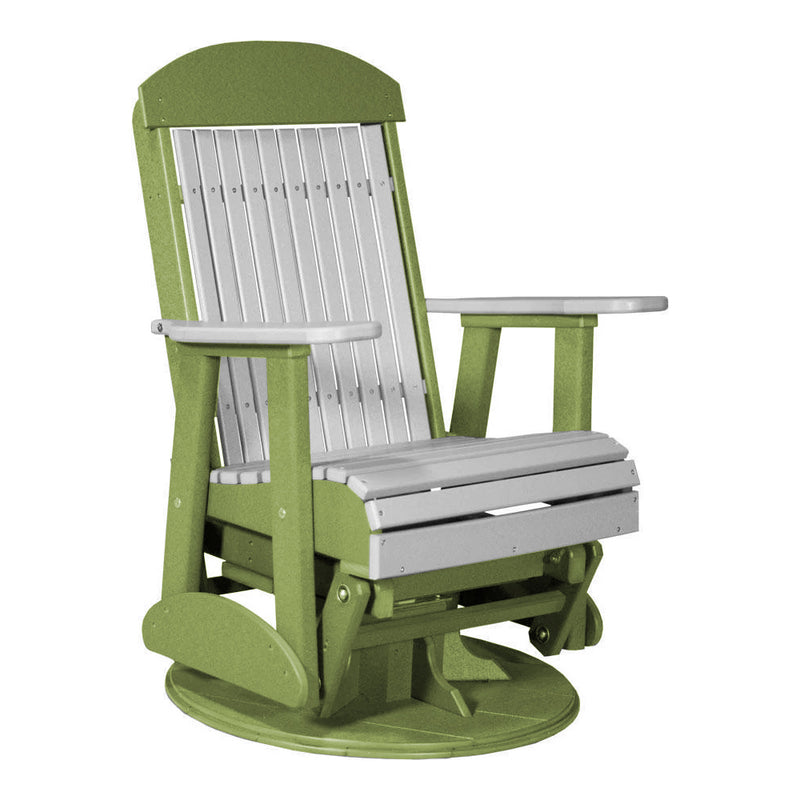 LuxCraft Gary 2 foot Classic Highback Recycled Plastic Swivel Glider Chair