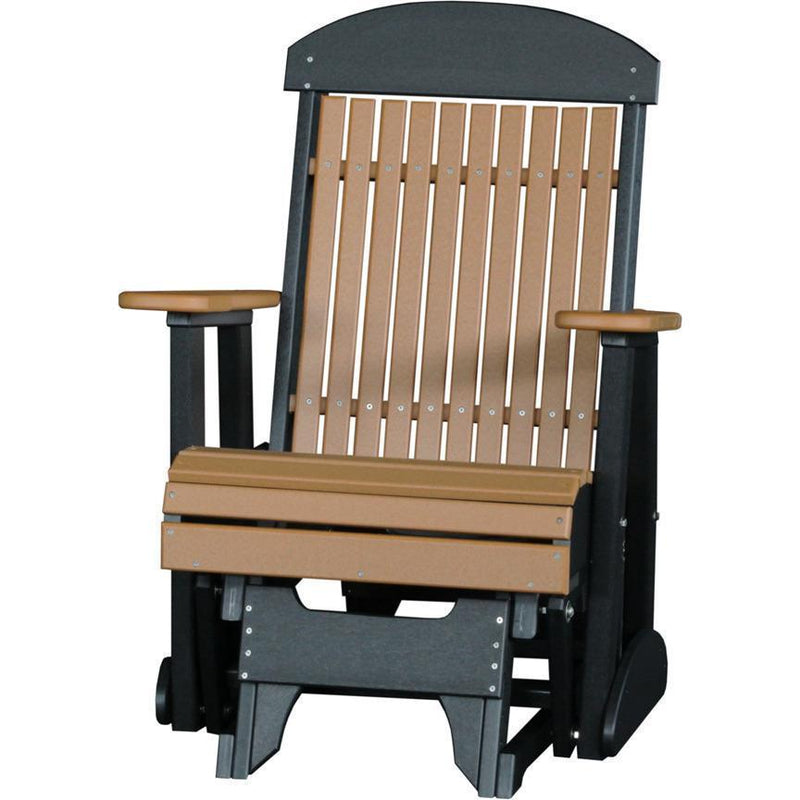 LuxCraft Silla Mecedora Clásica Respaldo Alto 2 Pies — Cedro sobre Negro