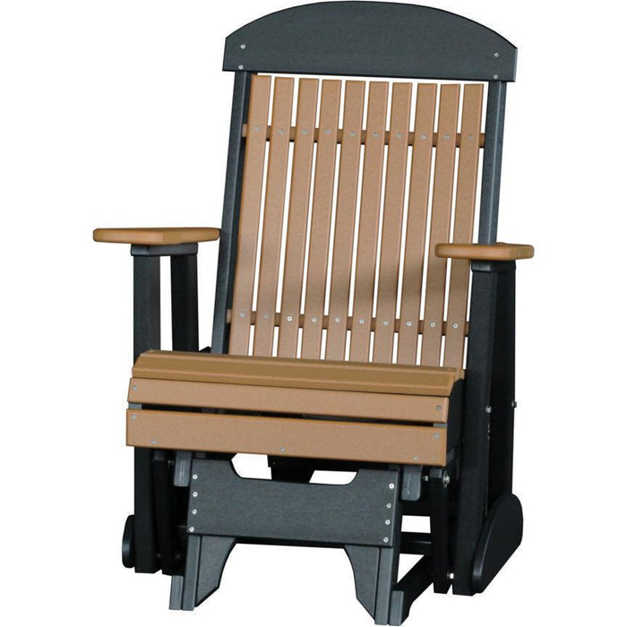 LuxCraft Silla Mecedora Clásica Respaldo Alto 2 Pies — Cedro sobre Negro