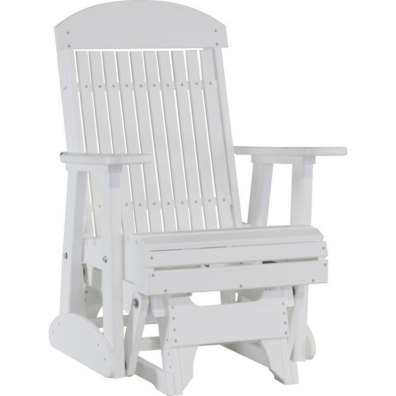 LuxCraft Silla Mecedora Clásica Respaldo Alto 2 Pies — Blanco