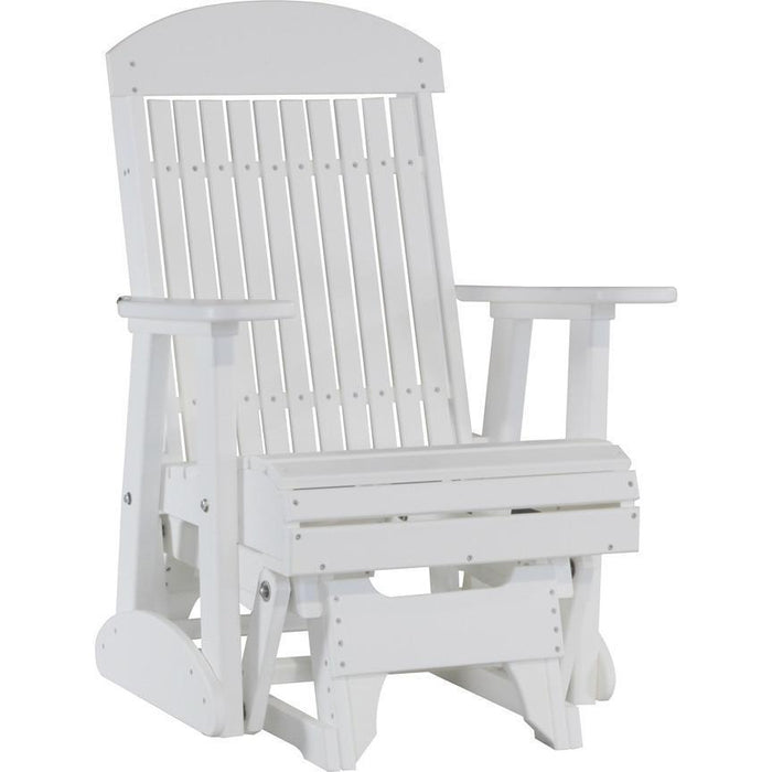 LuxCraft Silla Mecedora Clásica Respaldo Alto 2 Pies — Blanco