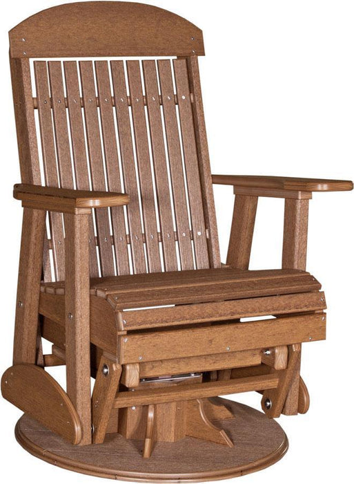 LuxCraft Silla Giratoria Mecedora Clásica — Caoba Antigua