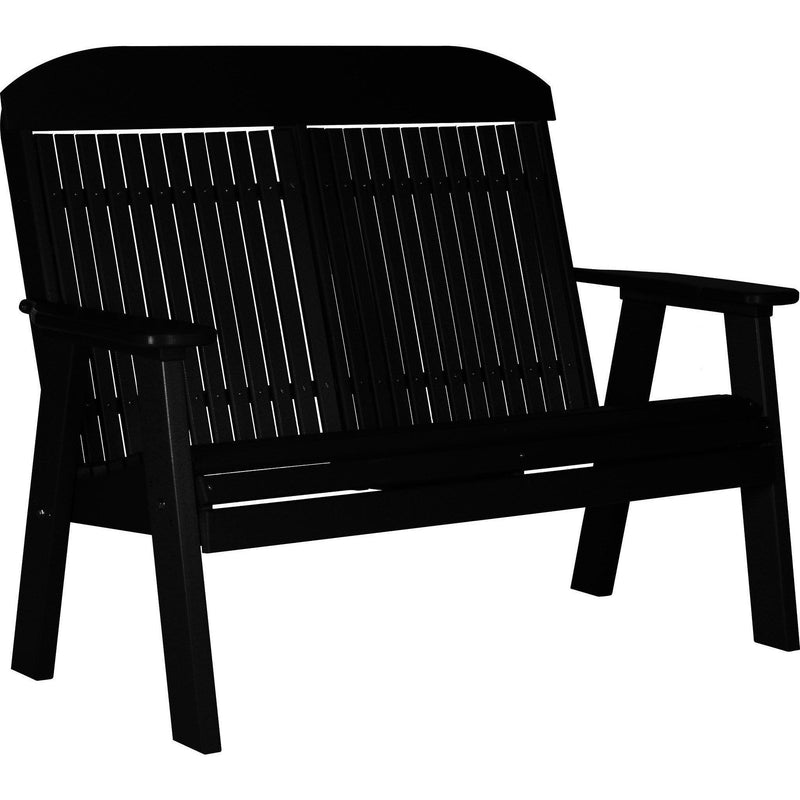 LuxCraft Banco Clásico Respaldo Alto 4 Pies — Negro