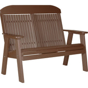 LuxCraft Banco Clásico Respaldo Alto 4 Pies — Castaño Marrón