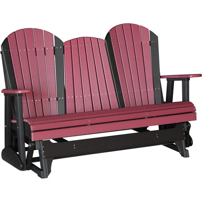 LuxCraft Banco Mecedora Adirondack 5 Pies — Cherrywood sobre Negro