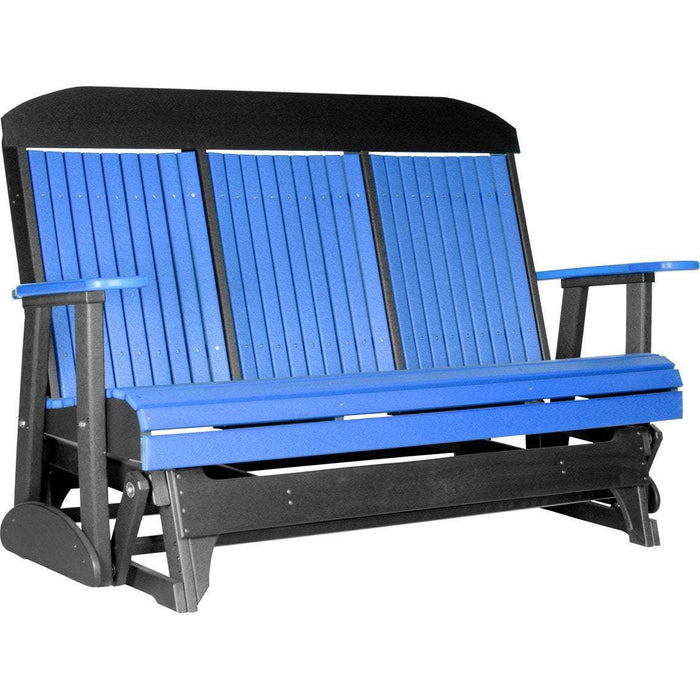 LuxCraft Banco Mecedora Respaldo Alto 5 Pies — Azul sobre Negro
