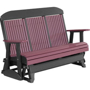 LuxCraft Banco Mecedora Respaldo Alto 5 Pies — Cherrywood sobre Negro