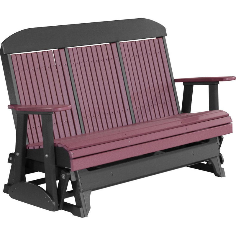 LuxCraft Banco Mecedora Respaldo Alto 5 Pies — Cherrywood sobre Negro
