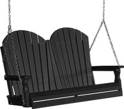 LuxCraft Columpio de Porche Adirondack 4 Pies — Negro