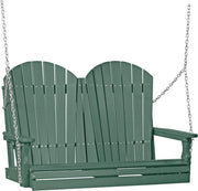 LuxCraft Columpio de Porche Adirondack 4 Pies — Verde