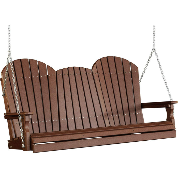 LuxCraft Columpio de Porche Adirondack 5 Pies — Castaño Marrón