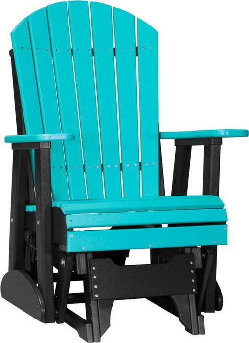 LuxCraft Silla Mecedora Adirondack 2 Pies — Azul Aruba sobre Negro