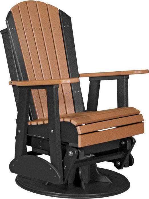 LuxCraft Silla Giratoria Mecedora Adirondack — Cedro sobre Negro