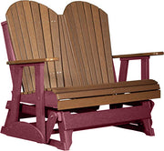 LuxCraft LuxCraft Antique Mahogany 4 ft. Recycled Plastic Adirondack Outdoor Glider Antique Mahogany on Cherrywood Adirondack Glider 4APGAMCW