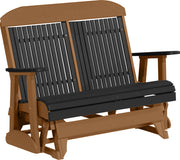 LuxCraft LuxCraft Black 4 ft. Recycled Plastic Highback Outdoor Glider Bench Black Cedar Highback Glider 4CPGBKC