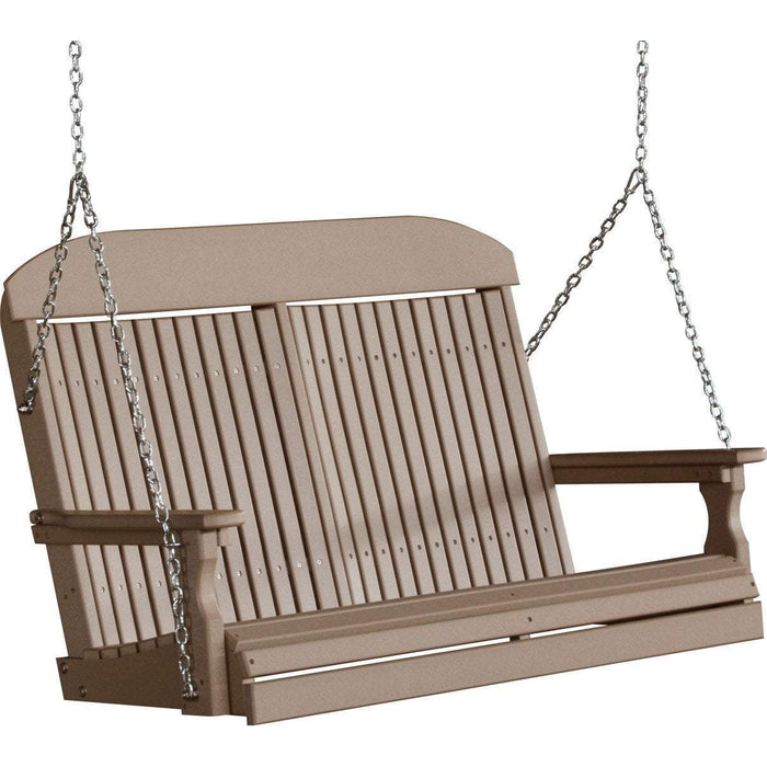 LuxCraft Columpio Clásico Respaldo Alto 4 Pies — Weatherwood