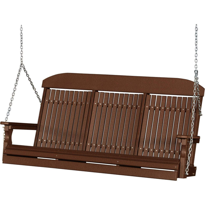 LuxCraft Columpio Clásico Respaldo Alto 5 Pies — Castaño Marrón